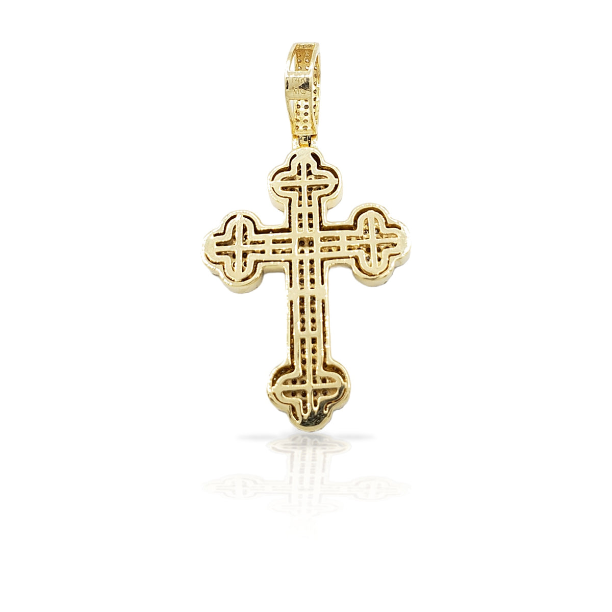 2.0 14K Chrome Diamond Cross With 1.4 Carats Of Diamonds