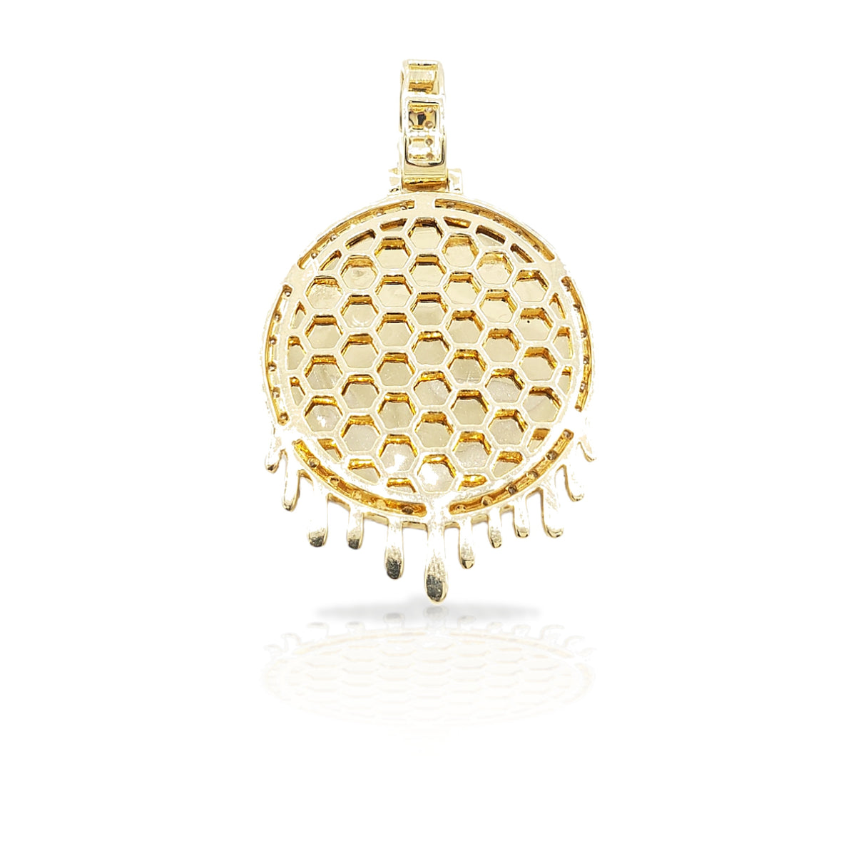14K Drip Diamond Picture Pendant With 2.50 Carats Of Diamonds