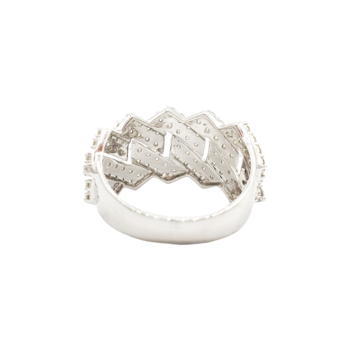 14K White Gold Cuban Link Natural Diamond Ring for Men – 2.53 CTW