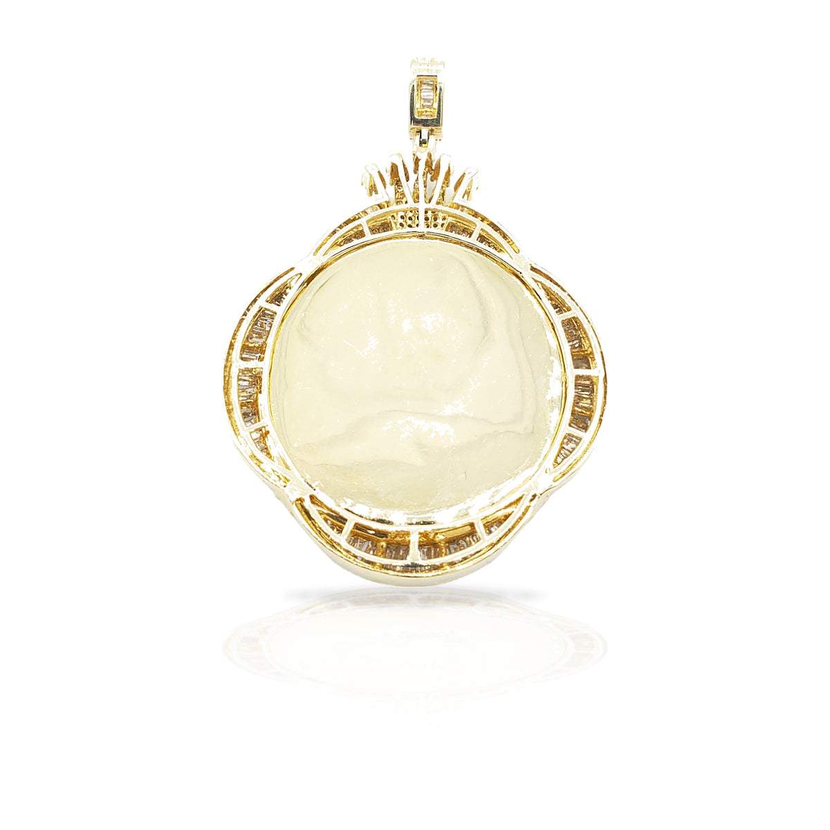 14K Crown Baguette Diamond Crown Picture Pendant With 3.02 Carats Of Diamonds