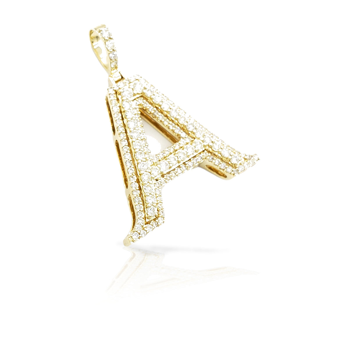 14K Gold Diamond Initial Pendant