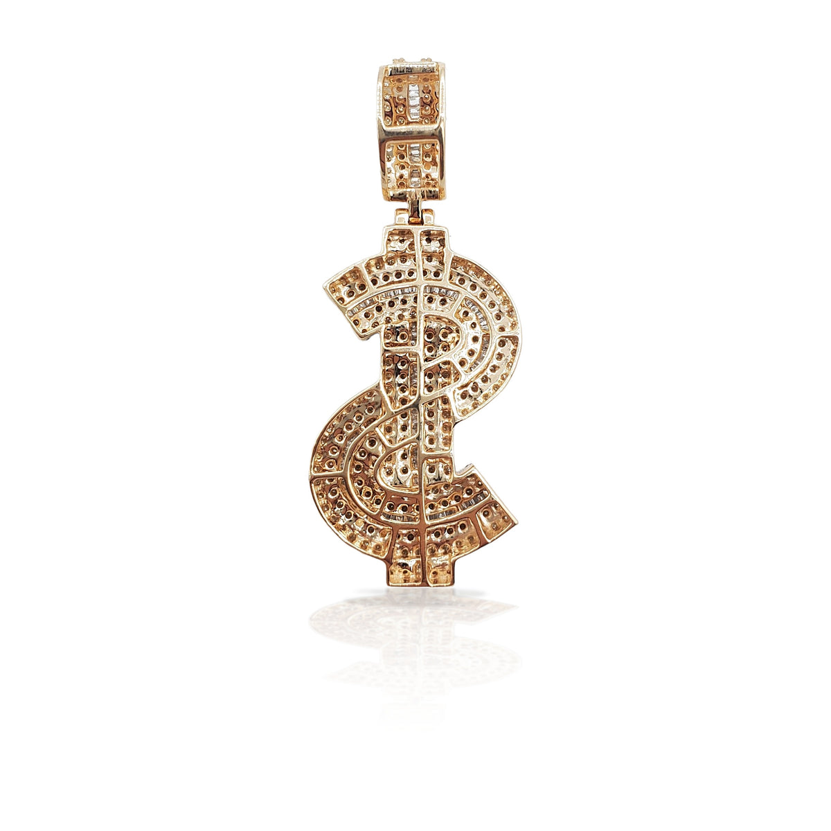 14K Diamond Money Sign ($) With 3.73 Carats Of Diamonds