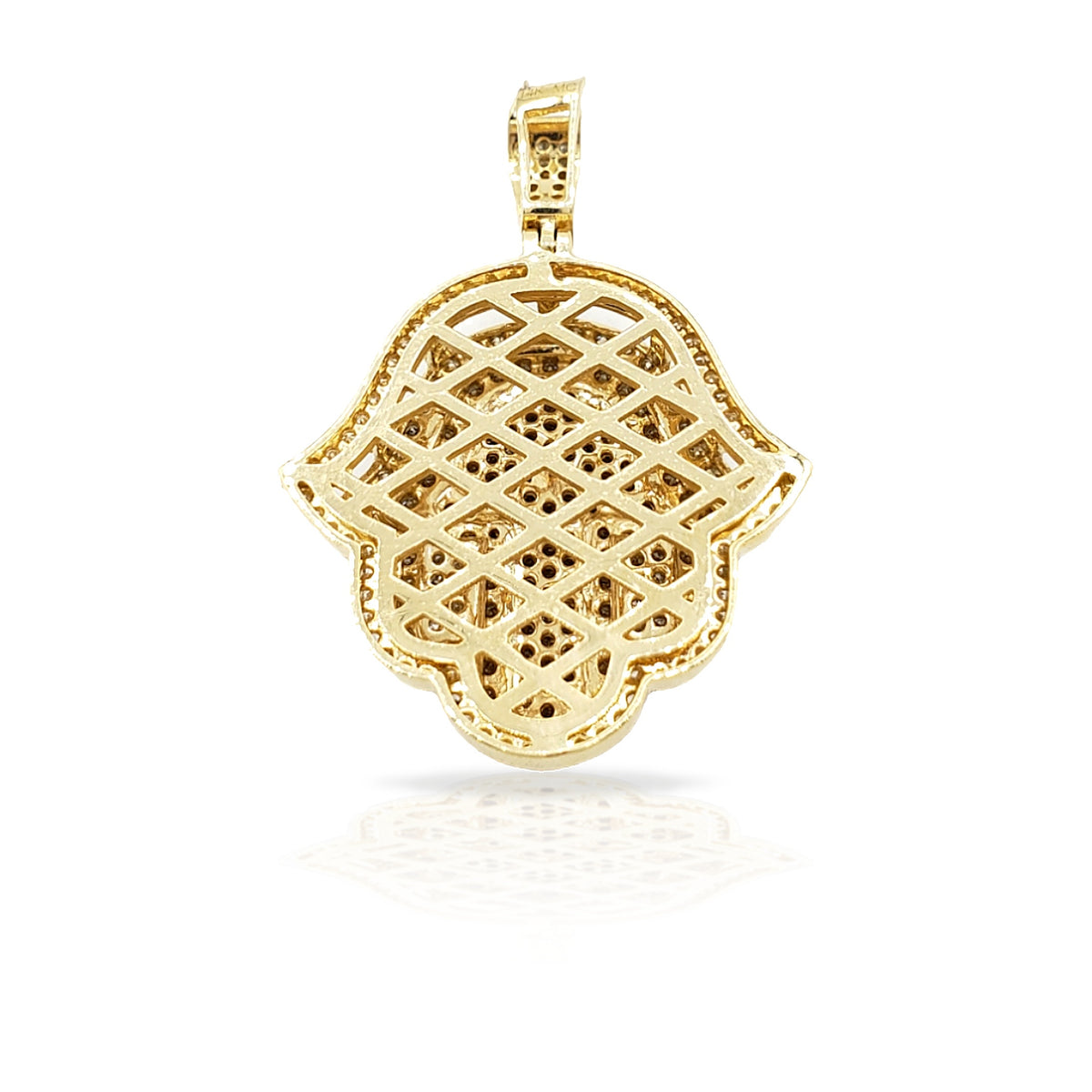 14K Diamond Hamsa With 1.74 Carats Of Diamonds