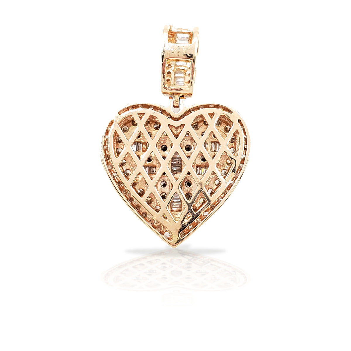 14K Baguette Diamond Heart With 1.77 Carats Of Diamonds