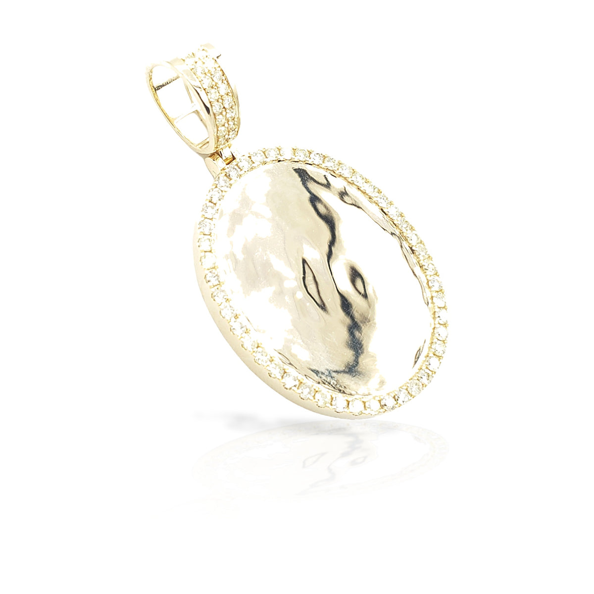 14K Oval Diamond Picture Pendant With 2.01 Carats Of Diamonds