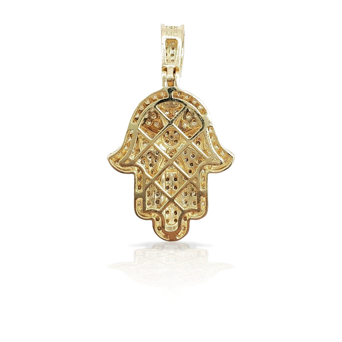 14K Diamond Hamsa With 1.20 Carats Of Diamonds