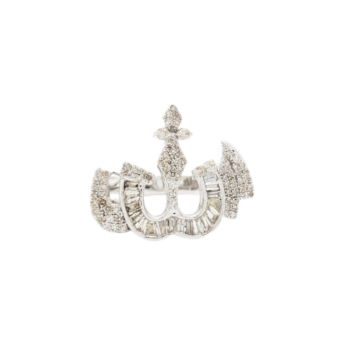 14K Gold Allah Baguette Natural Diamond Ring for Men – 0.92 CTW