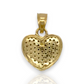 Flat Heart Pendant With Cubic Zirconia CZ - 14k Yellow Gold