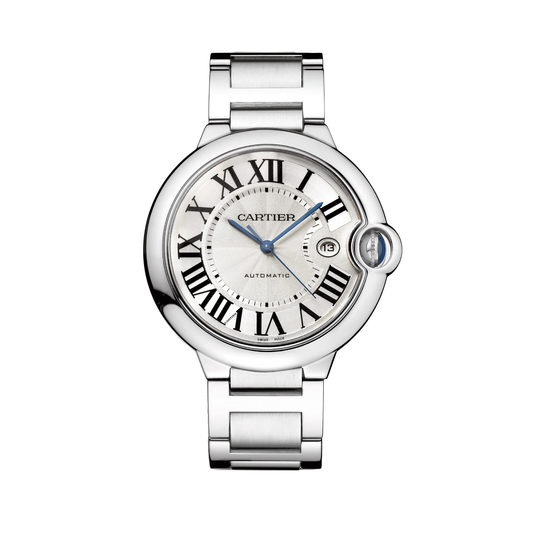 Cartier Ballon Bleu de Cartier WSBB0049 - 42 mm Steel, Silvered guilloché Dial, Steel bracelet