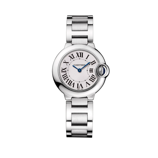 Cartier Ballon Bleu de Cartier WSBB0073 - 28 mm Steel, Silvered opaline with Roman numerals Dial, Steel bracelet