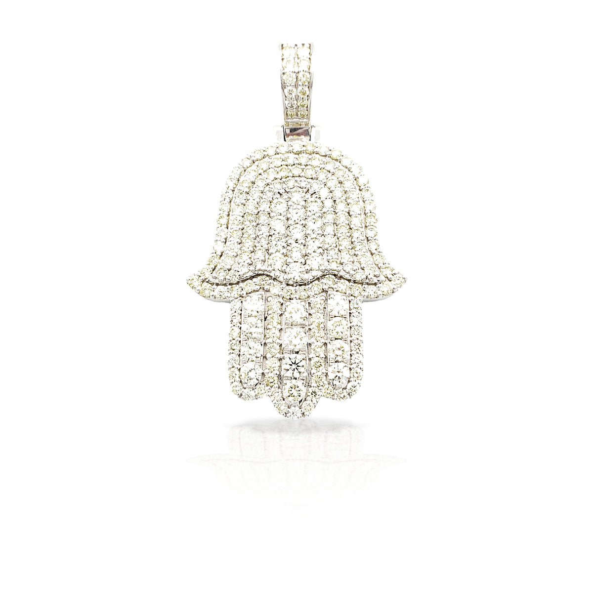 14K Diamond Hamsa With 5.10 Carats Of Diamonds