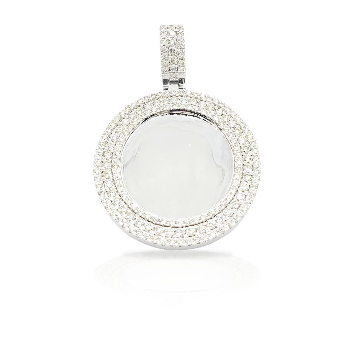 14K Three Row Diamond Picture Pendant With 2.75 Carats Of Diamonds