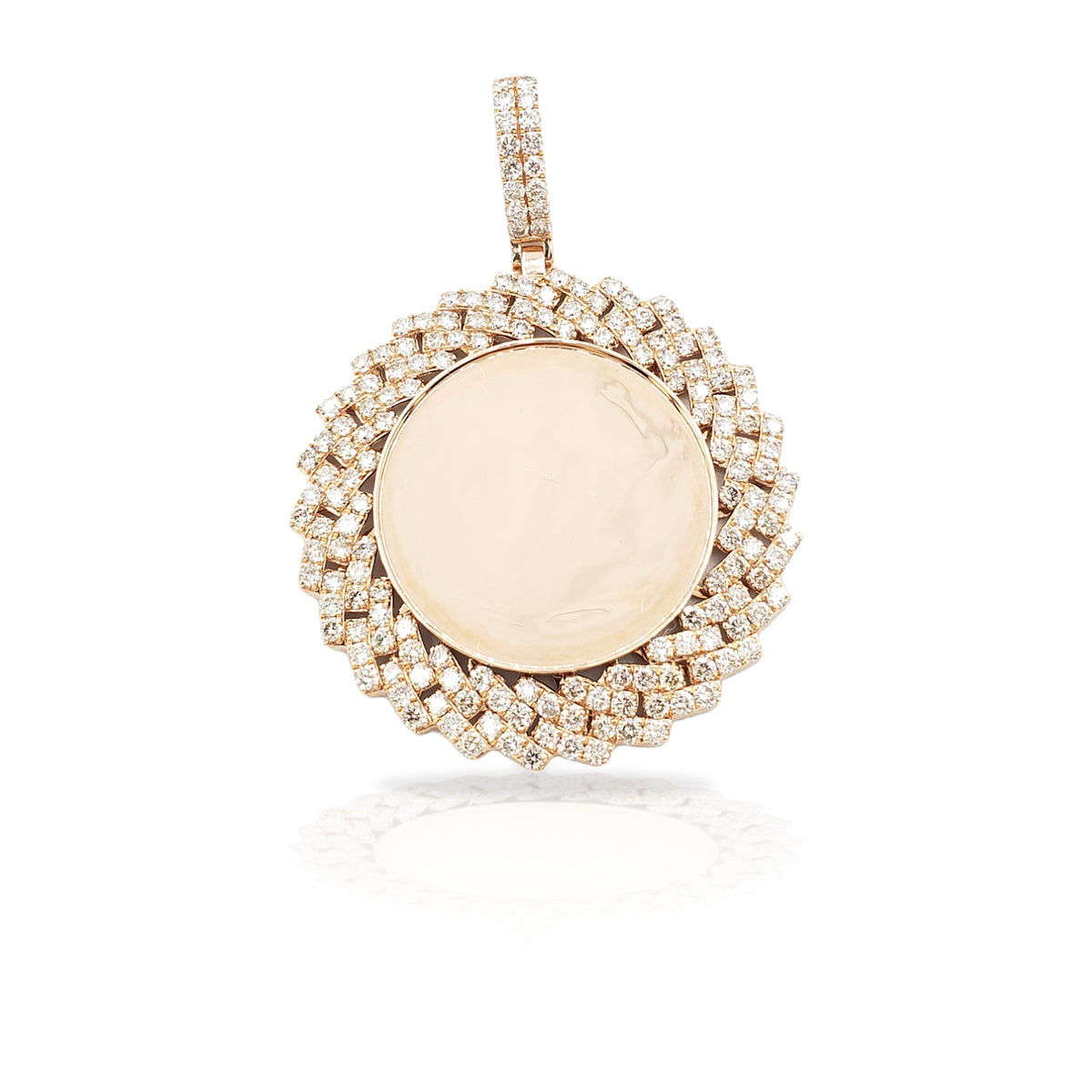 14K Cuban Diamond Picture Pendant With 3.85 Carats Of Diamonds