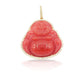 14K Yellow Gold Diamond Buddha With Red Jade