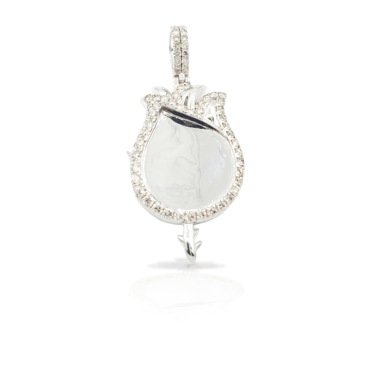 14K Flame Diamond Picture Pendant With 1.95 Carats Of Diamonds