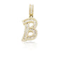 14K Gold Baguette Diamond Letter Pendants