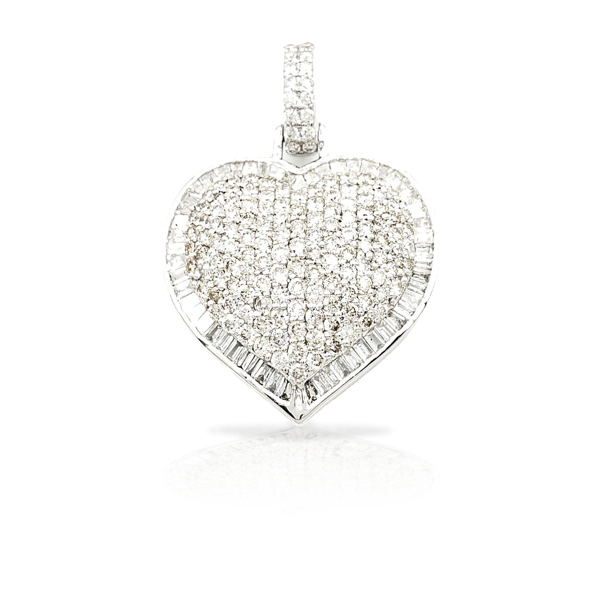 14K Baguette Diamond Heart With 2.87 Carats Of Diamonds