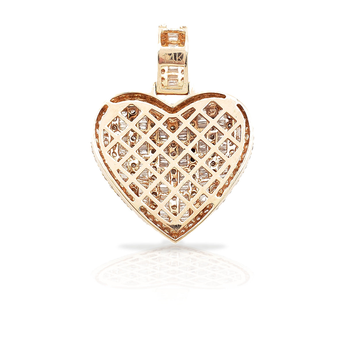 14K Baguette Diamond Heart With 1.92 Carats Of Diamonds