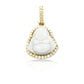 14K Yellow Gold Diamond Buddha With Grey Jade