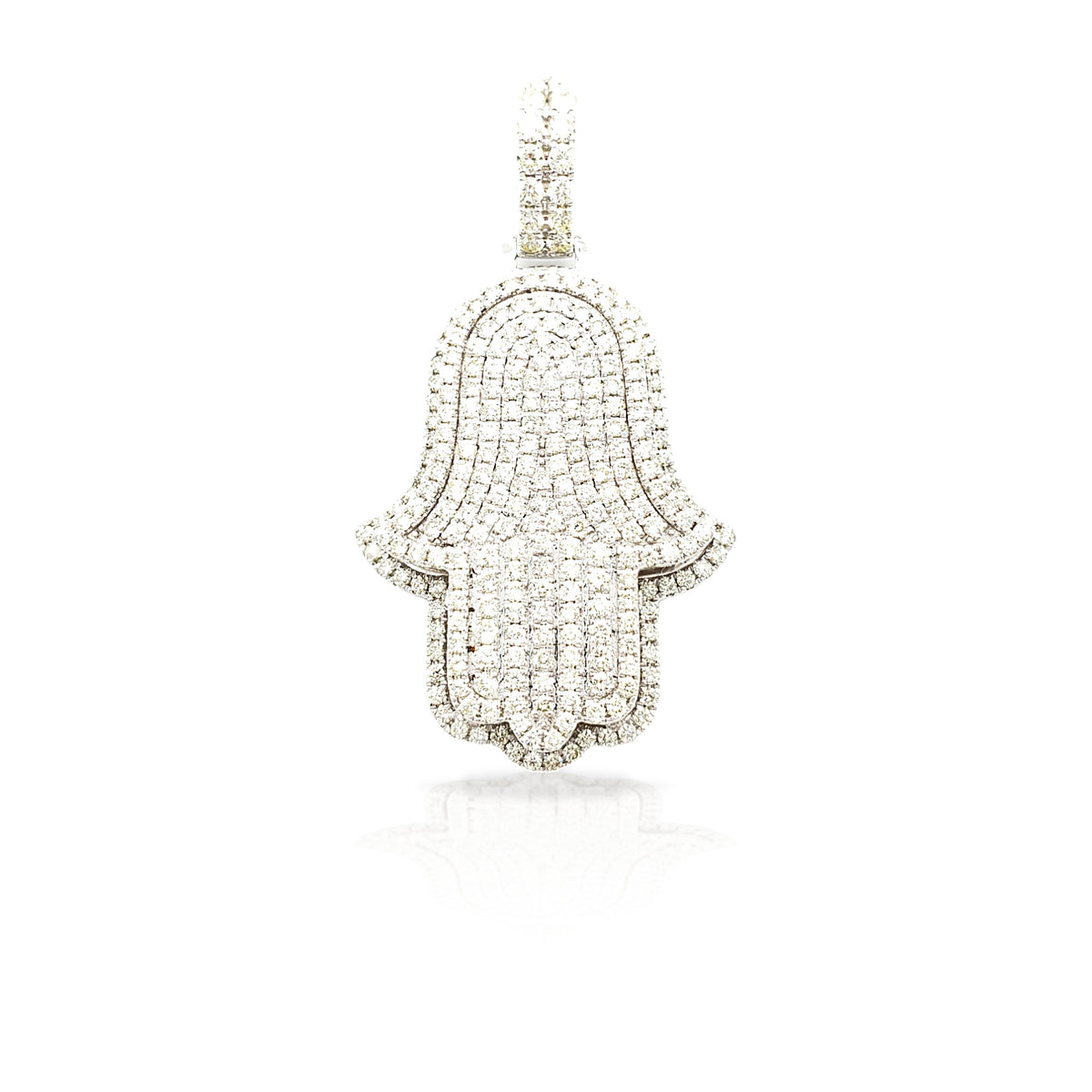 14K 3D Diamond Hamsa With 4.49 Carats Of Diamonds