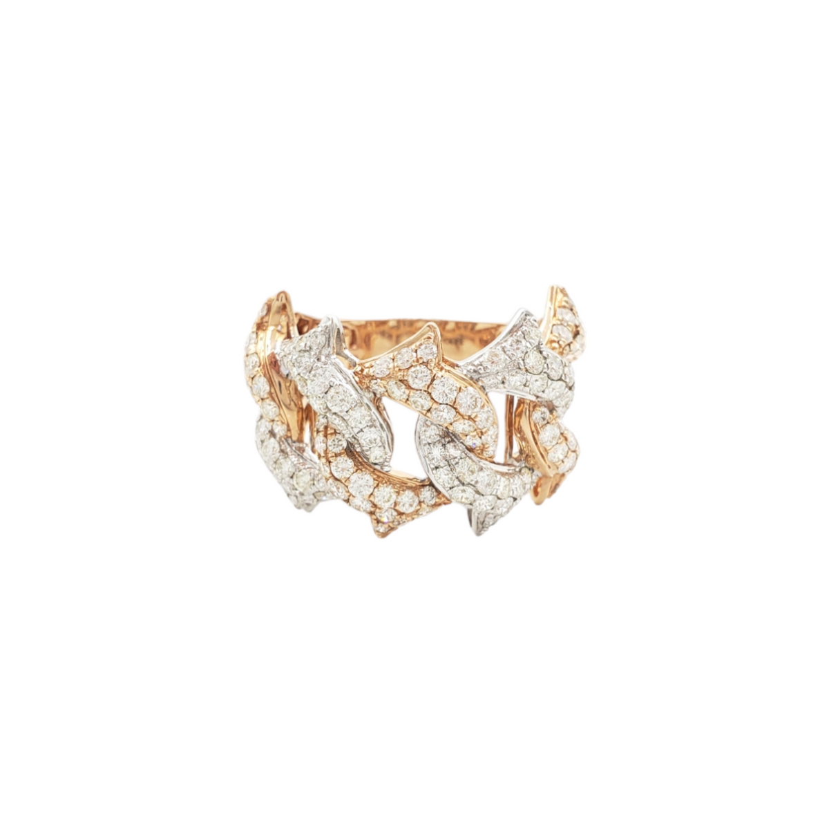 14K Gold Cuban Link Natural Diamond Ring for Men – 3.53 CTW
