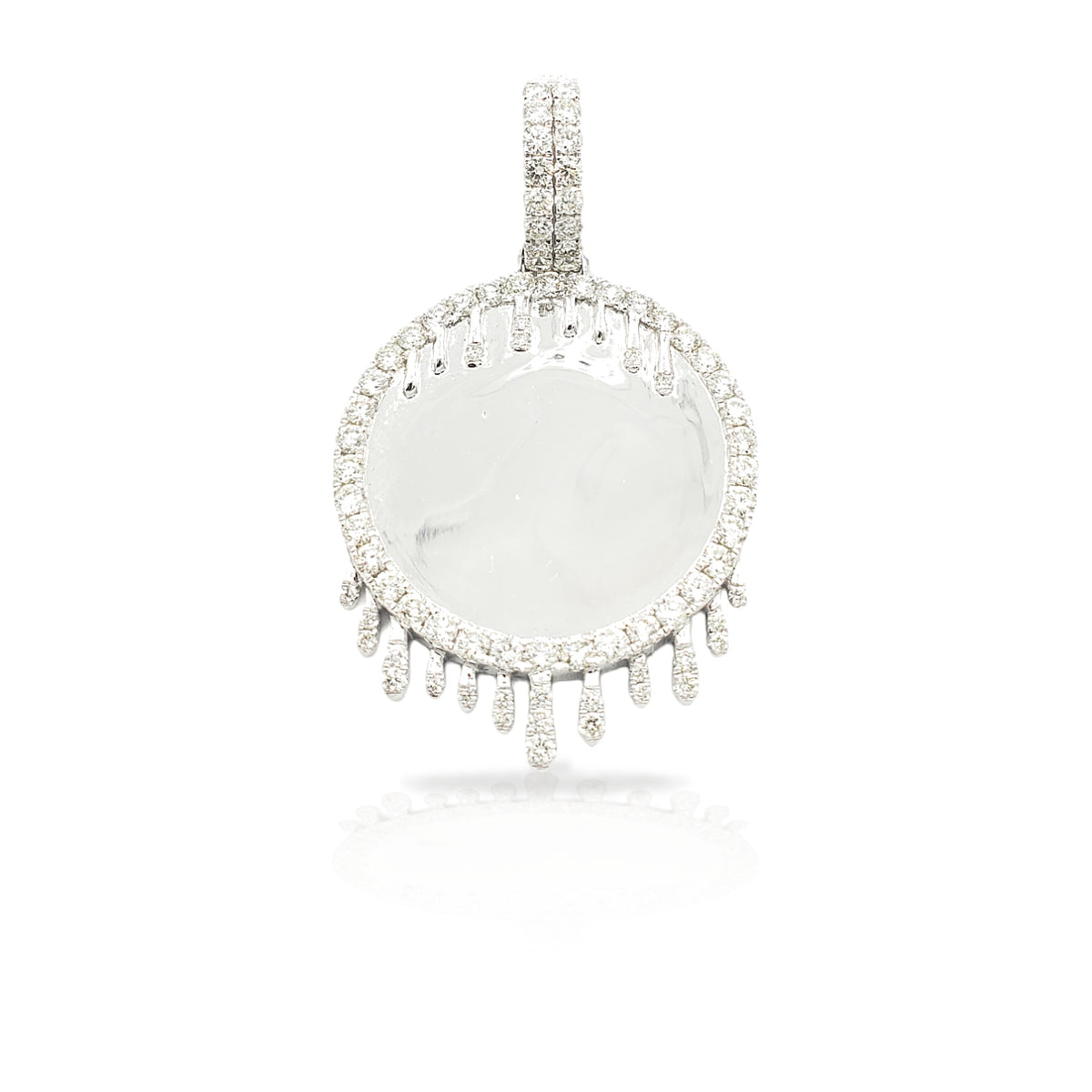 14K Drip Diamond Picture Pendant With 2.50 Carats Of Diamonds