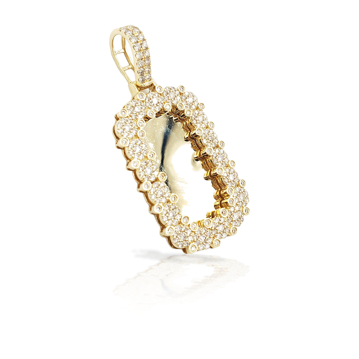14K Rectangle Diamond Picture Pendant With 3.22 Carats Of Diamonds