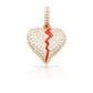 14K Diamond Broken Heart With 2.64 Carats Of Diamonds
