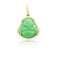 14K Yellow Gold Diamond Buddha With Green Jade