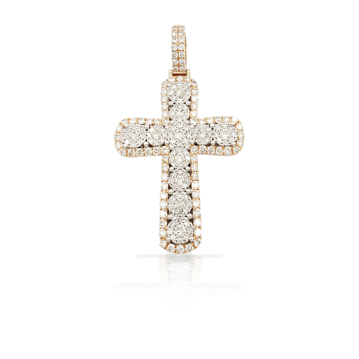 14K Diamond Cross With 2.90 Carats Of Diamonds