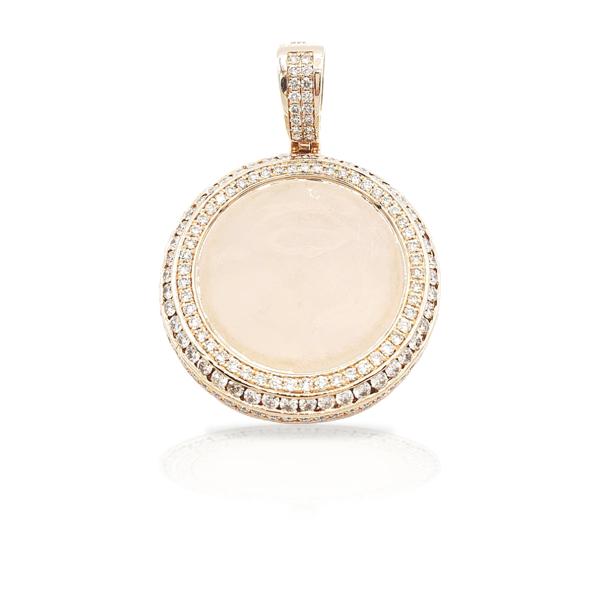 14K Three Row Diamond Picture Pendant With 4.25 Carats Of Diamonds