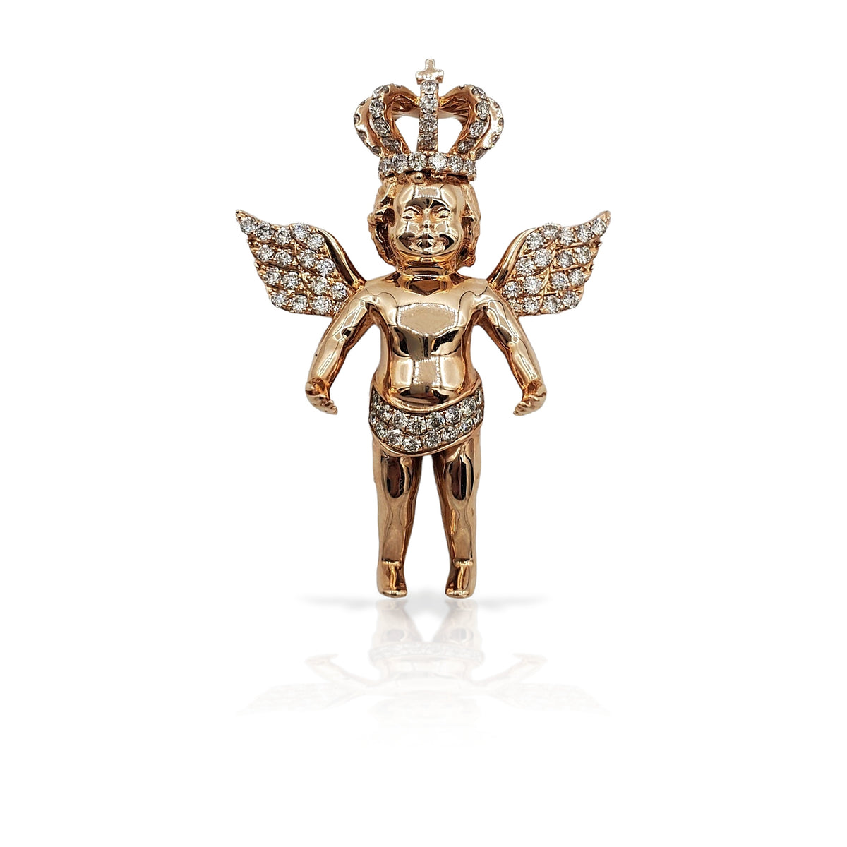 14K Diamond Baby Angel With 1.75 Carats Of Diamonds
