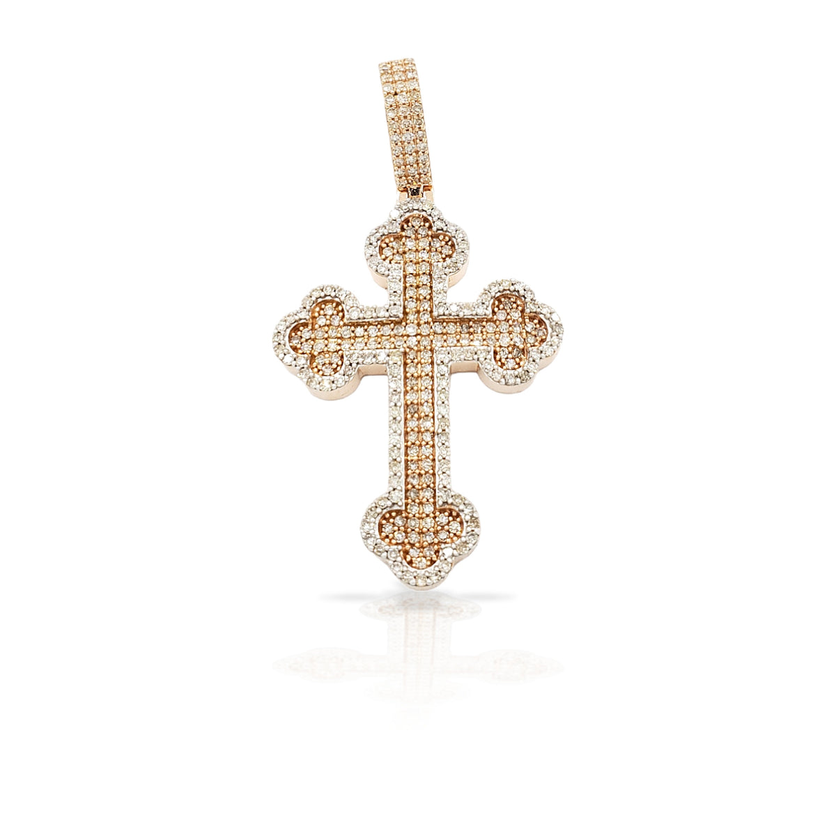 2.0 14K Chrome Diamond Cross With 1.4 Carats Of Diamonds