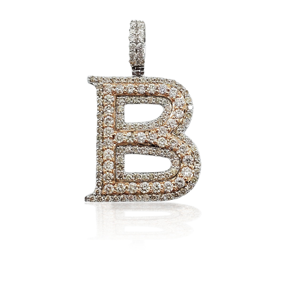 14K Diamond Initial Pendant