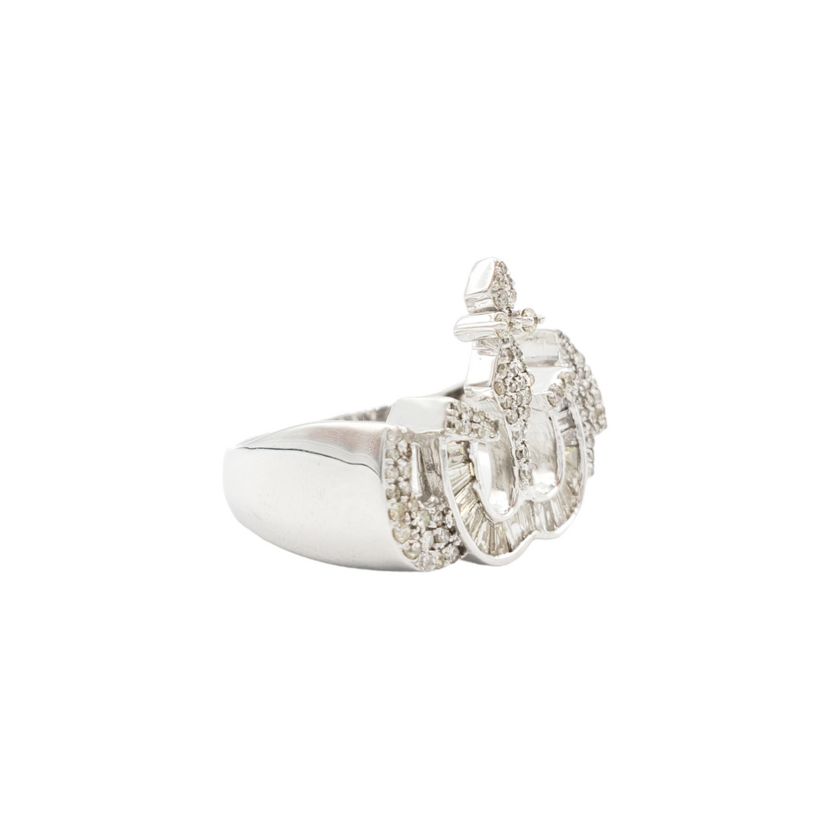 14K Gold Allah Baguette Natural Diamond Ring for Men – 0.92 CTW