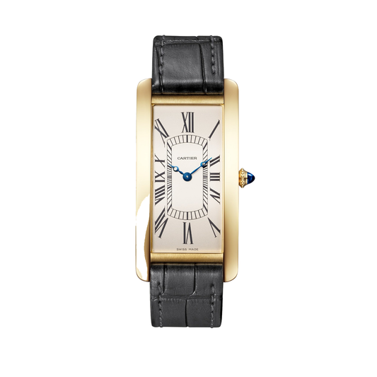 Cartier Tank Cintrée WHTA0037 - 18K yellow gold, Golden-finish opaline Dial, Dark gray alligator leather strap