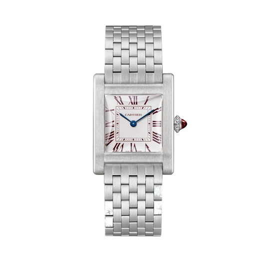 Cartier Tank Normale WHTA0032 - Large model Platinum 950/1000, Silvered opaline Dial, Platinum 950/1000 bracelet