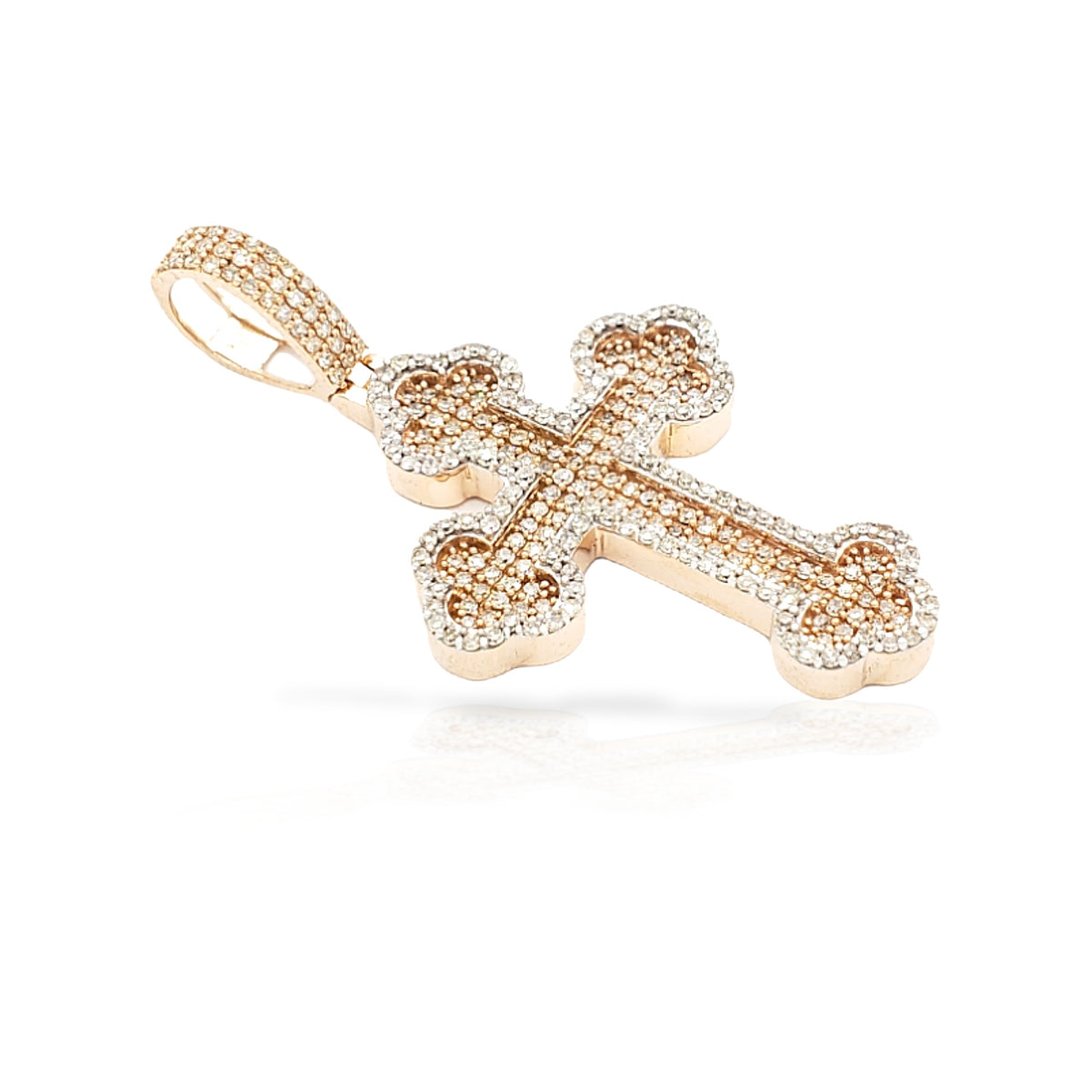 2.0 14K Chrome Diamond Cross With 1.4 Carats Of Diamonds
