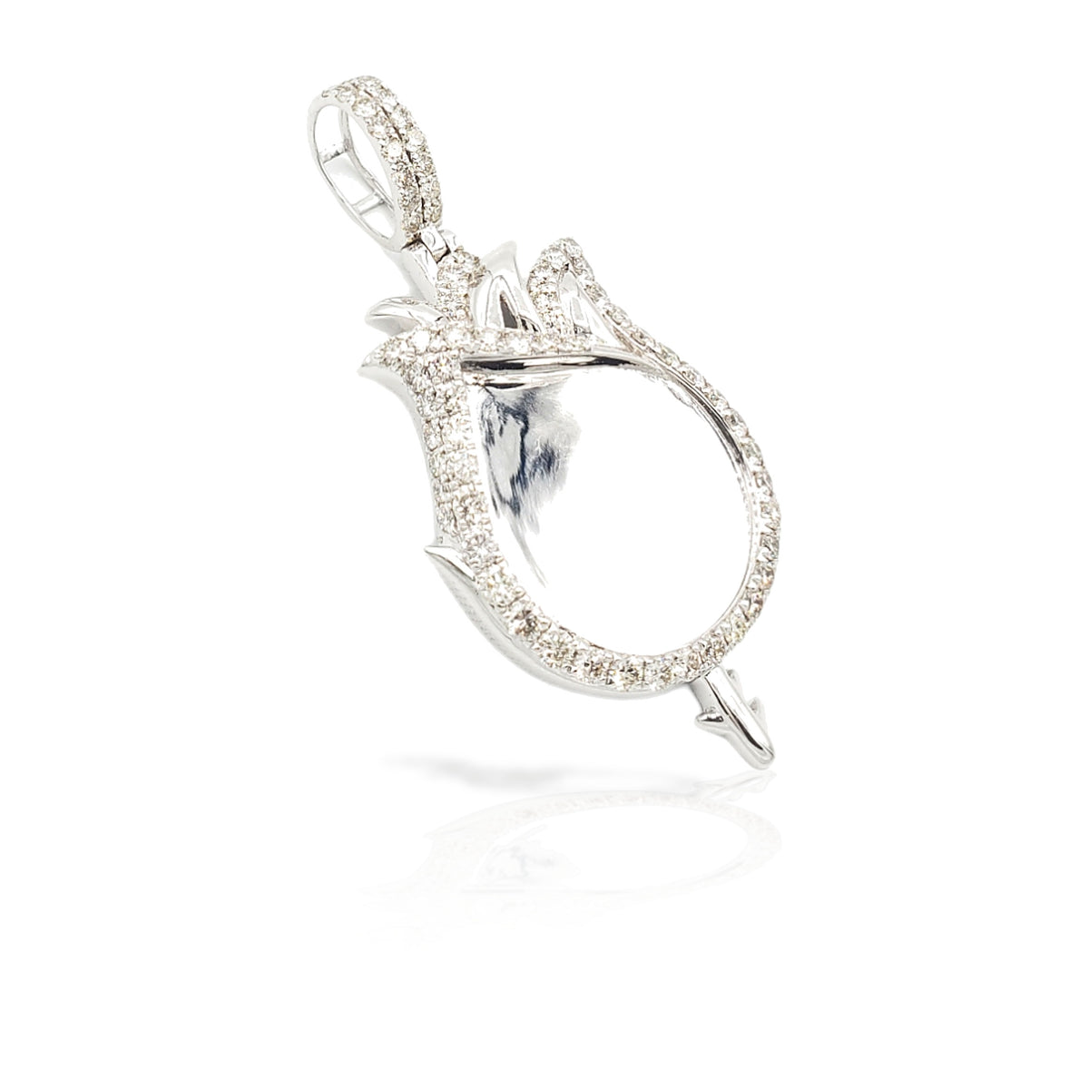 14K Flame Diamond Picture Pendant With 1.95 Carats Of Diamonds