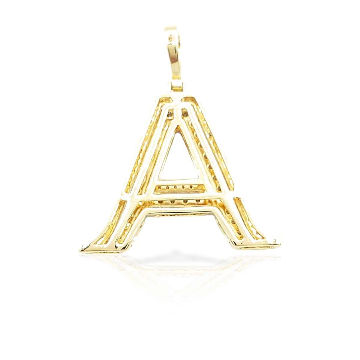 14K Gold Diamond Initial Pendant