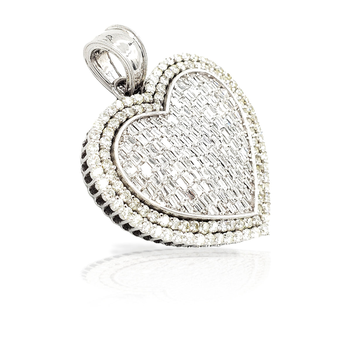 14K Baguette Diamond Heart With 4.23 Carats Of Diamonds
