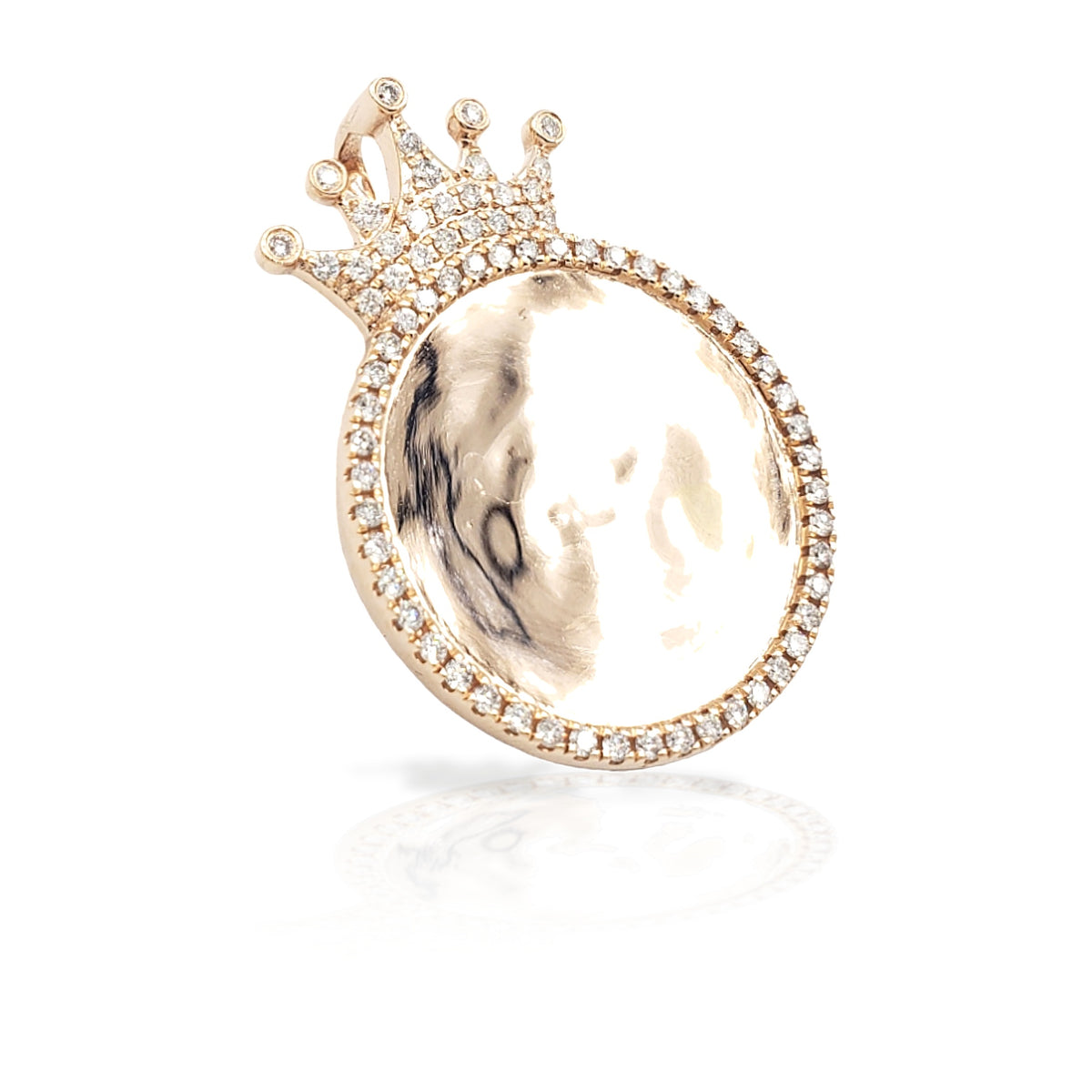 14K Crown Diamond Picture Pendant With 1.45 Carats Of Diamonds