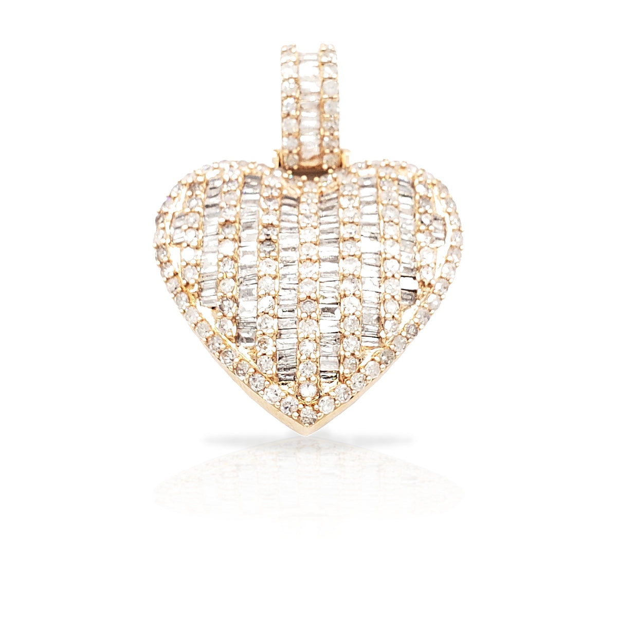 14K Baguette Diamond Heart With 1.92 Carats Of Diamonds