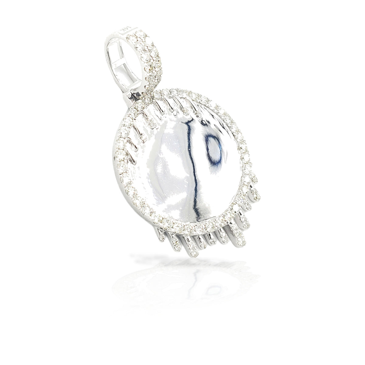 14K Drip Diamond Picture Pendant With 2.50 Carats Of Diamonds