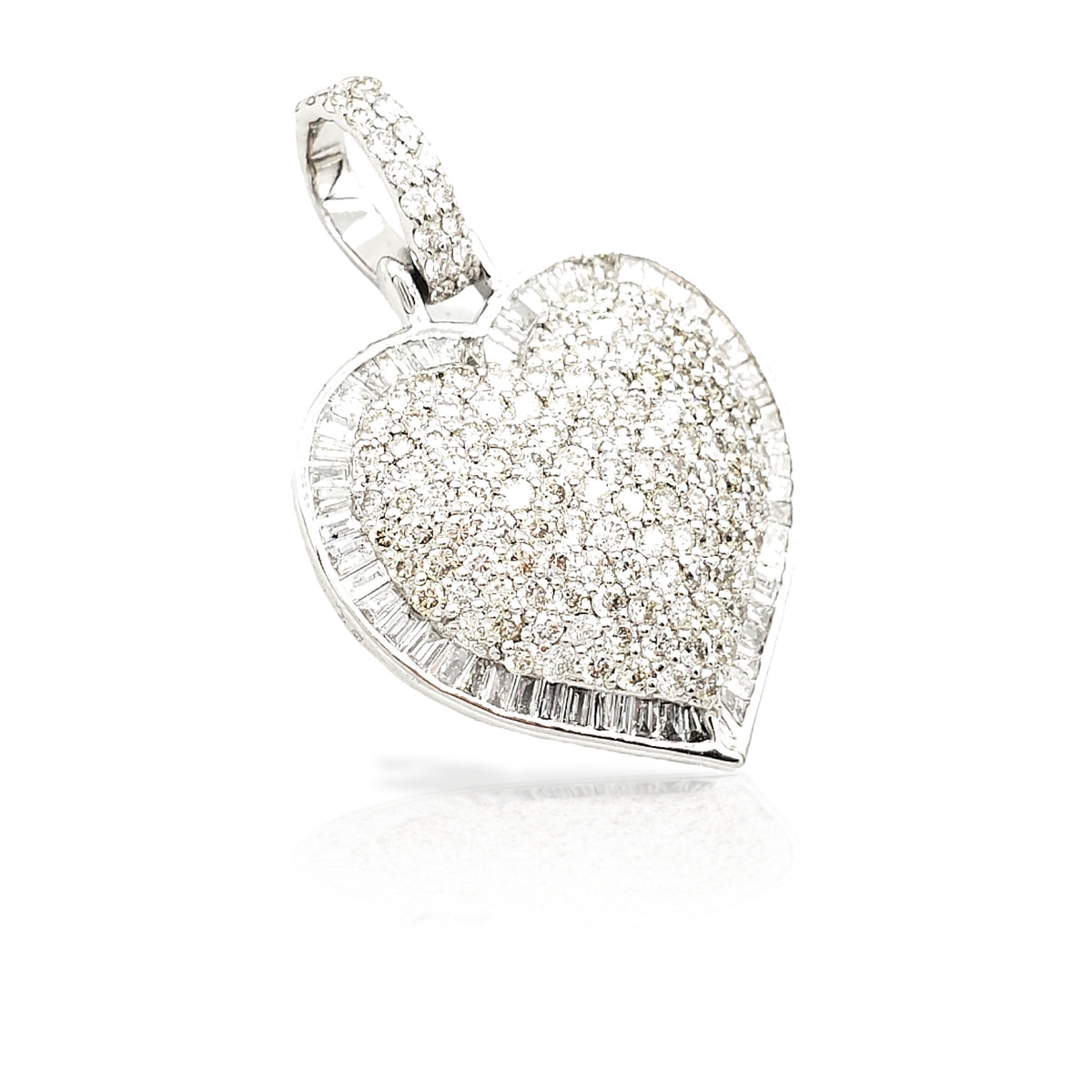 14K Baguette Diamond Heart With 2.87 Carats Of Diamonds