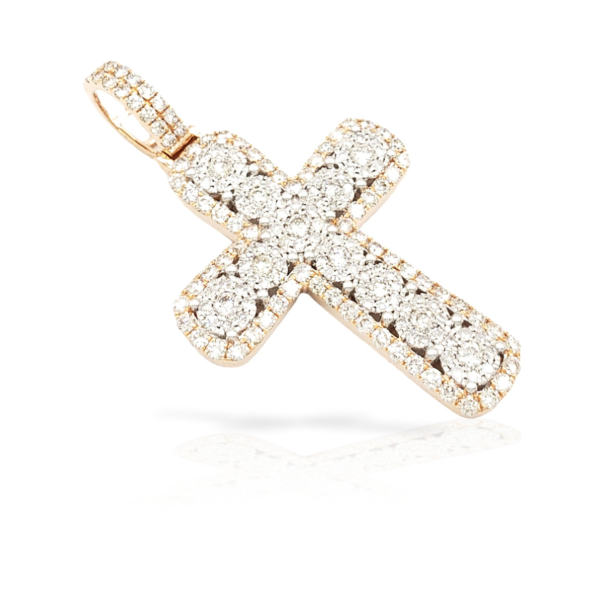 14K Diamond Cross With 2.90 Carats Of Diamonds