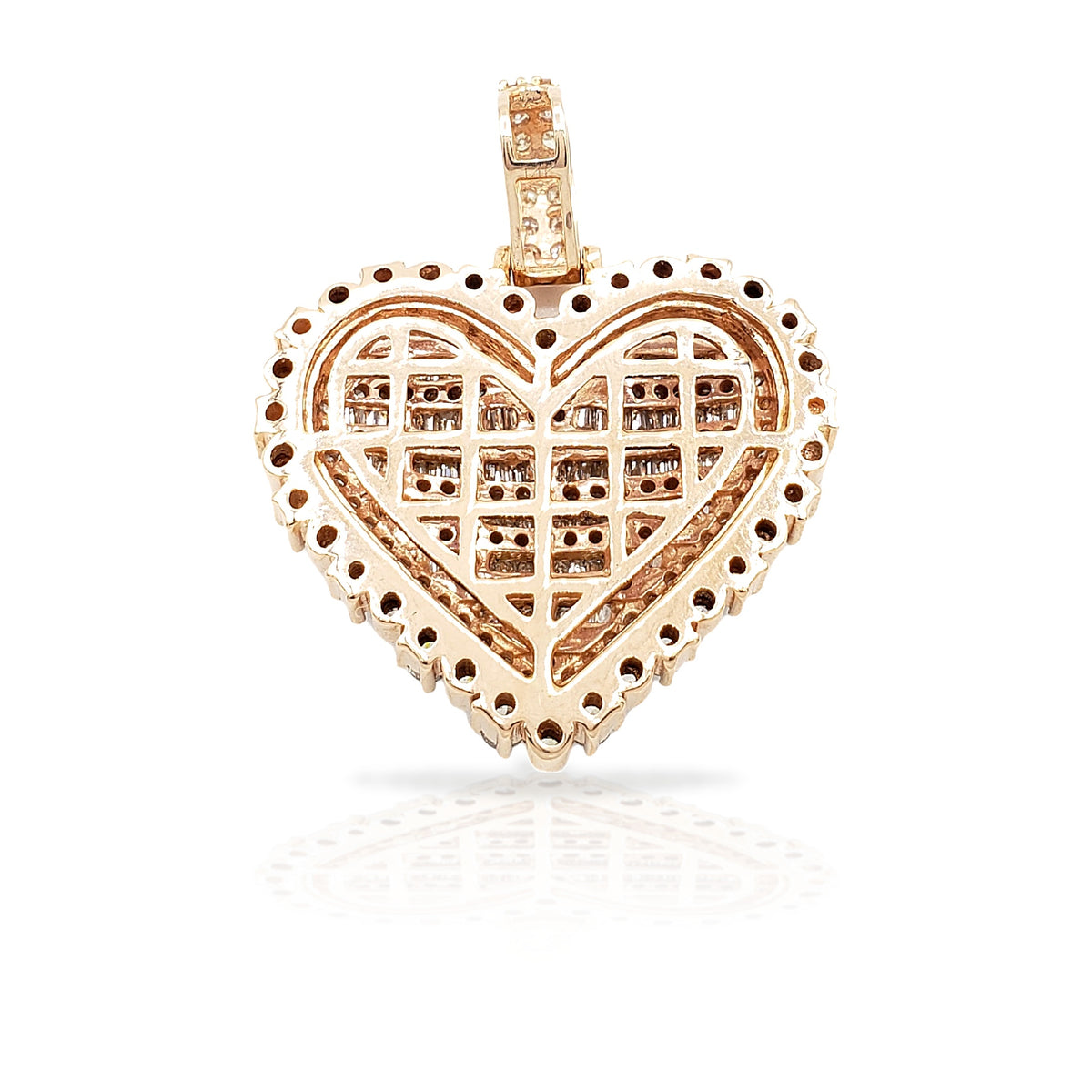 14K Baguette Diamond Heart With 2.63 Carats Of Diamonds