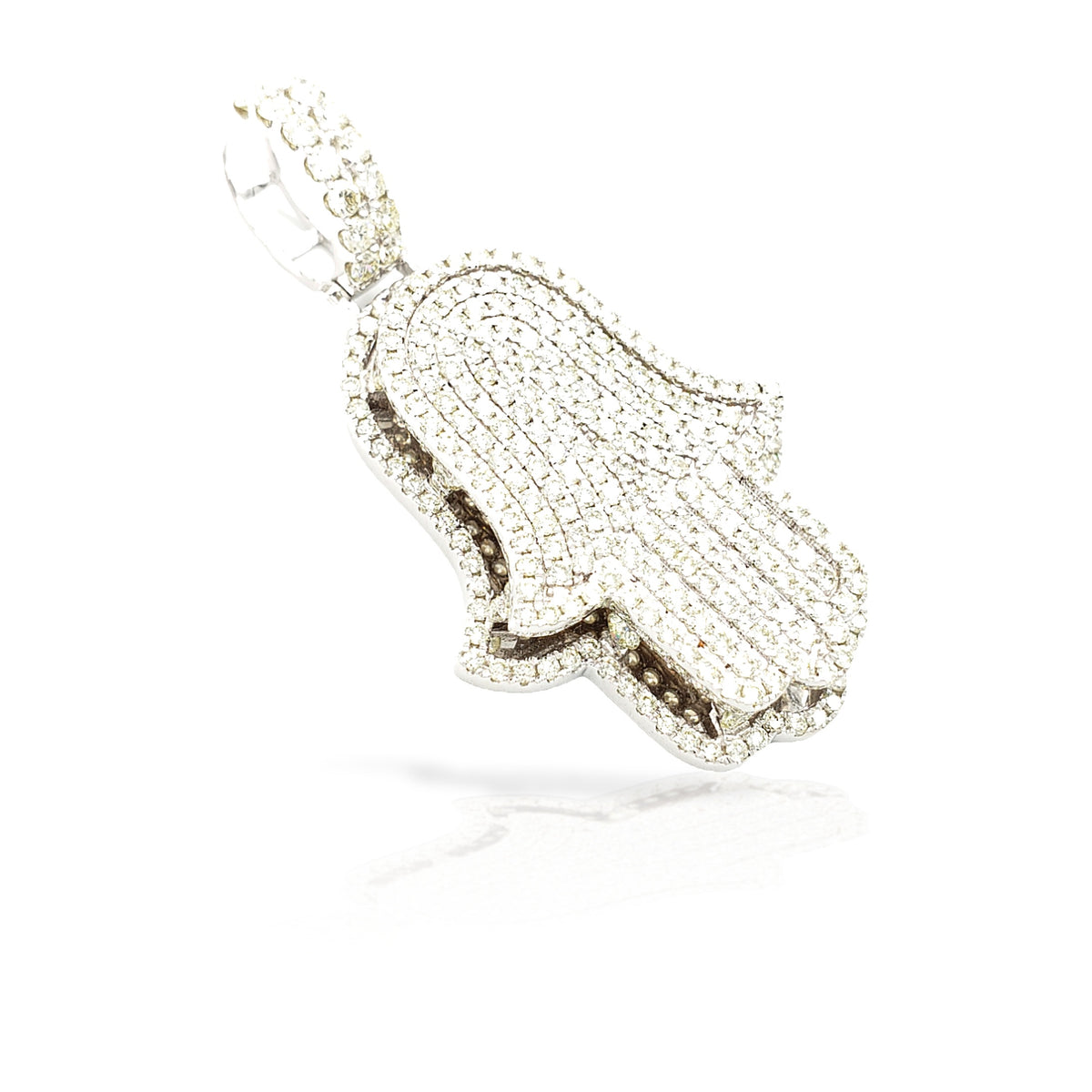 14K 3D Diamond Hamsa With 4.49 Carats Of Diamonds