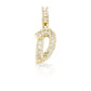 14K Gold Baguette Diamond Letter Pendants