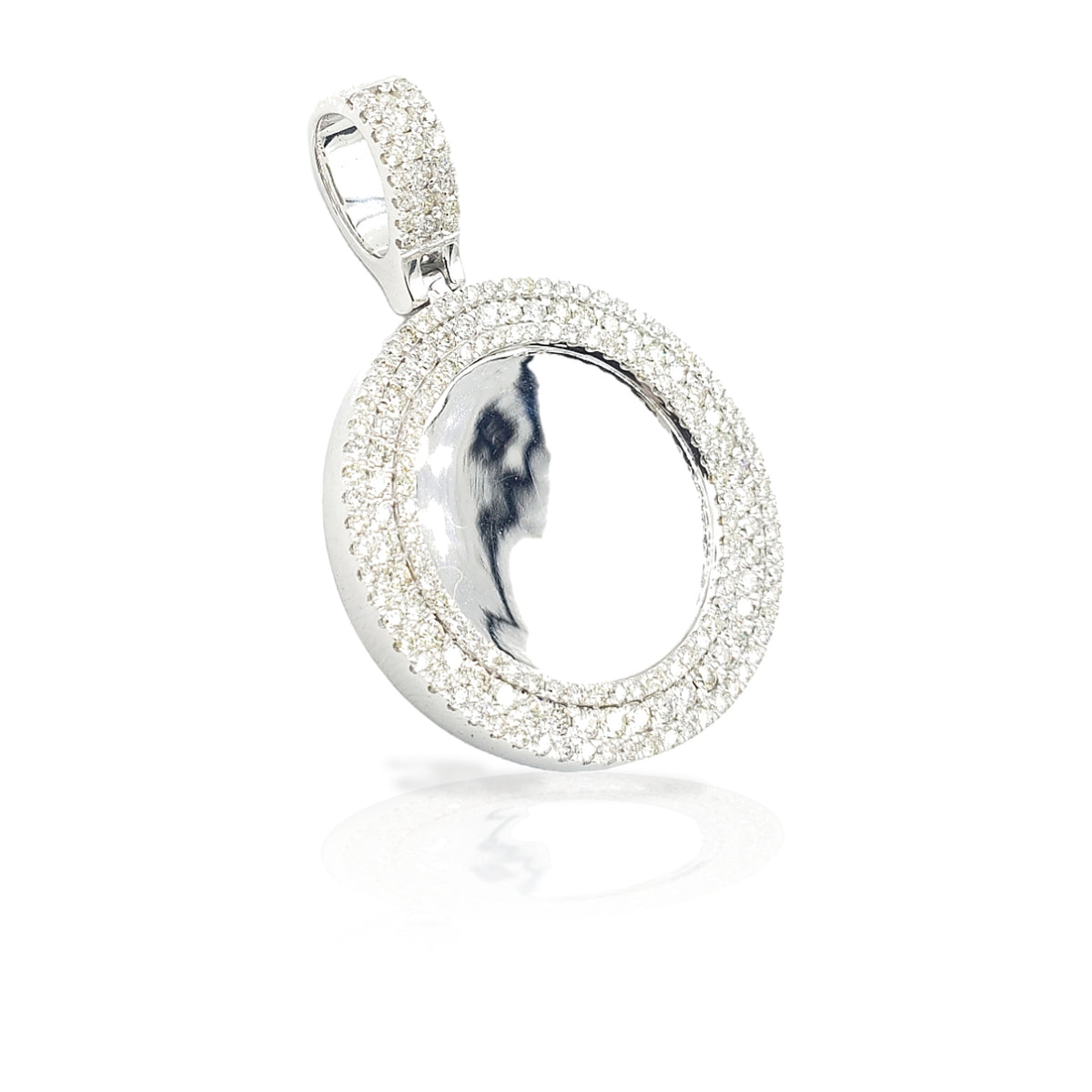 14K Three Row Diamond Picture Pendant With 2.75 Carats Of Diamonds